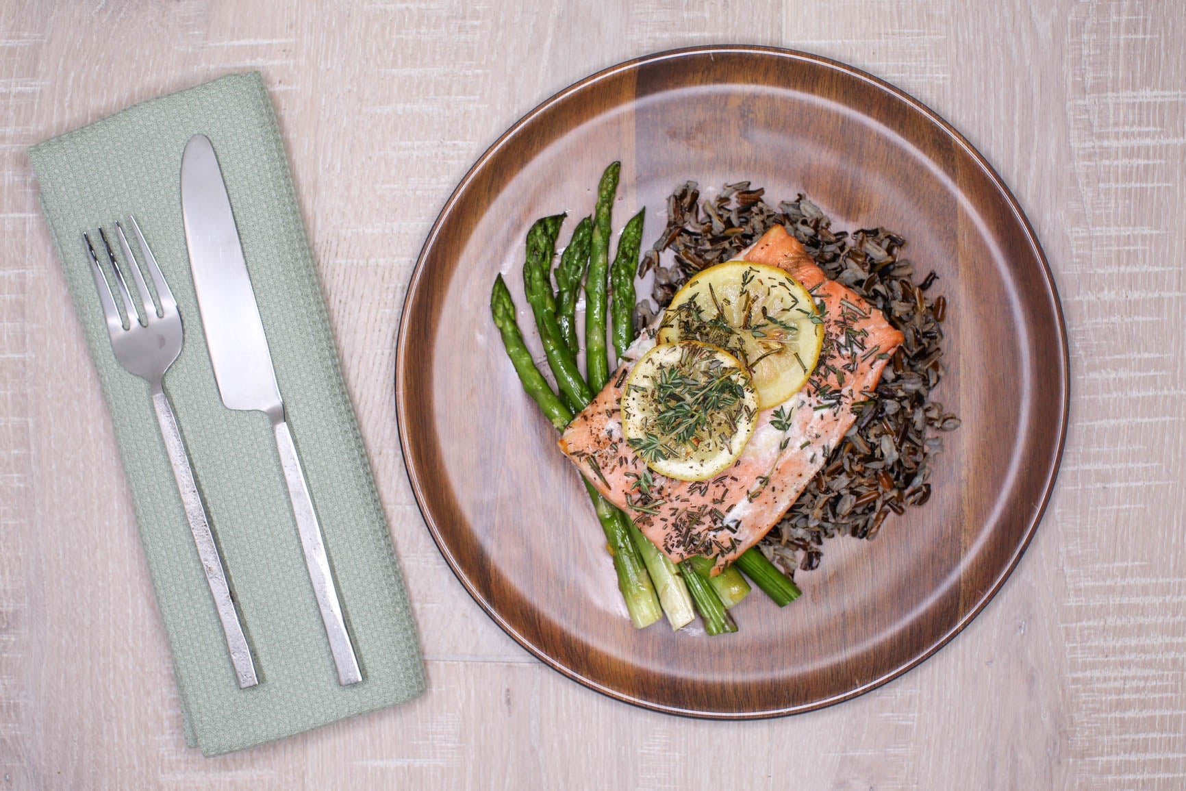 Lemon Herb Salmon w/ Wild Rice Fall Pilaf