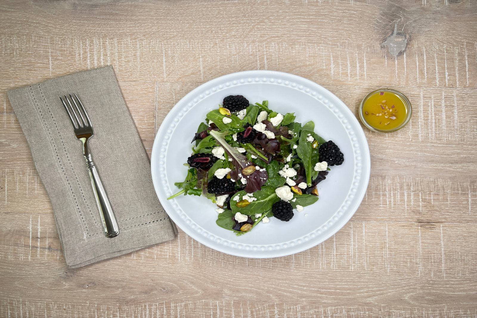 *NEW* Blackberry Pistachio Salad with Shallot Vinaigrette