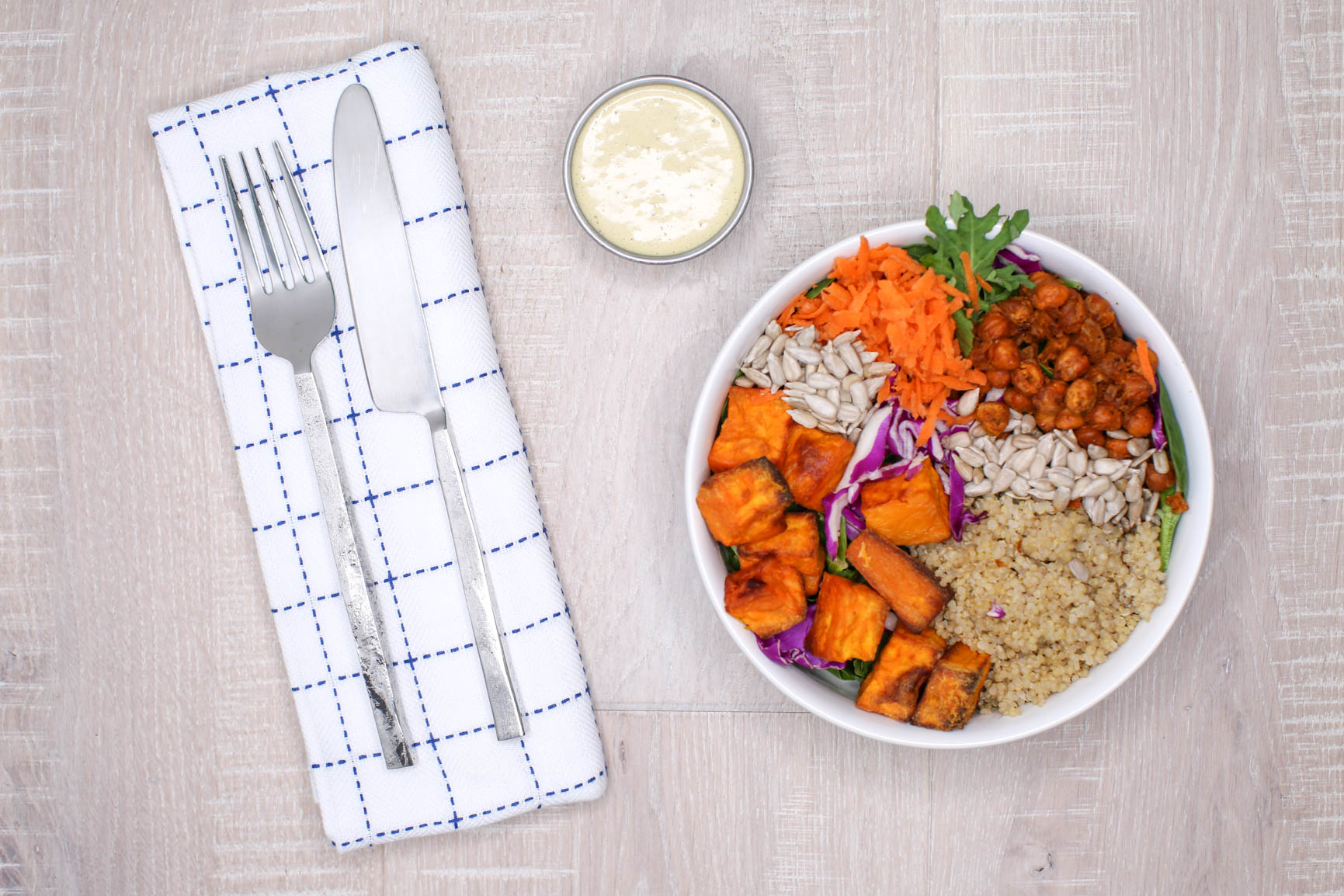 Macro Salad Bowl w/ Lemon Tahini Dressing