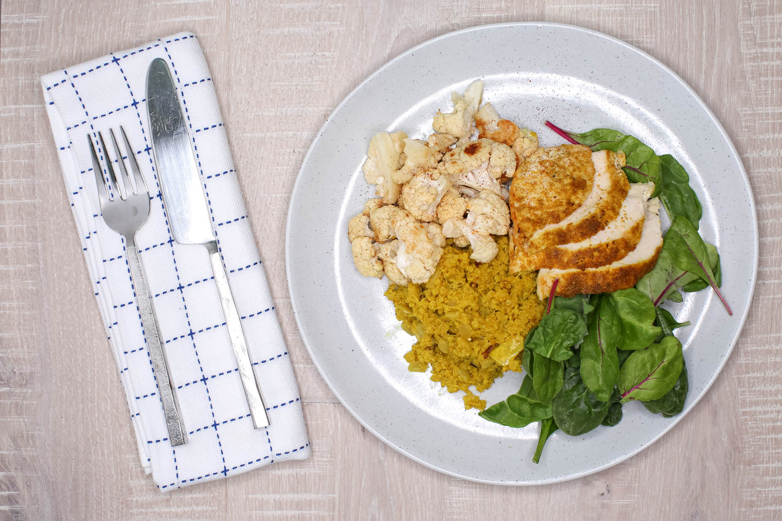 Curried Coconut Quinoa with Spiced Cauliflower