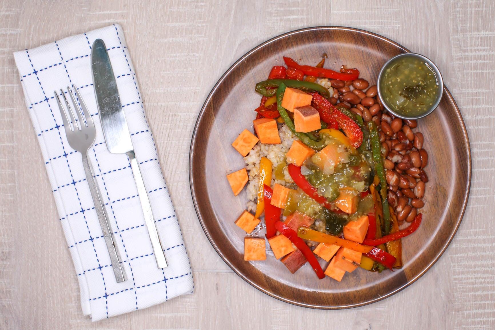 Fajita Bowl w/ Salsa Verde - Vegetarian