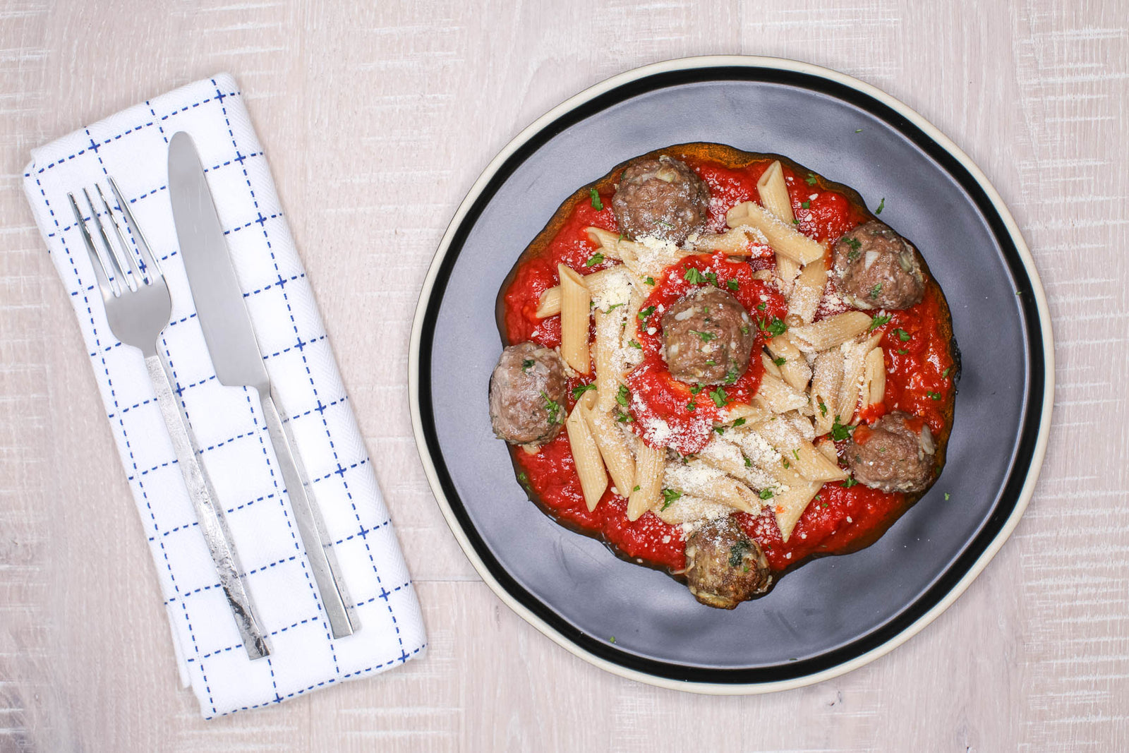 Gluten-free Meatballs & Whole Wheat Penne