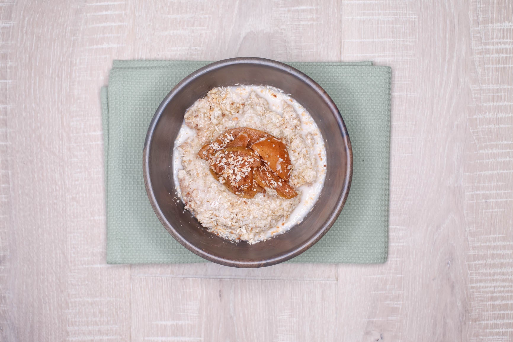 Banana Pecan Overnight Oats w/ Roasted Apples