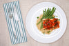 Chili-Garlic Glazed Salmon w/ Garlic Green Beans