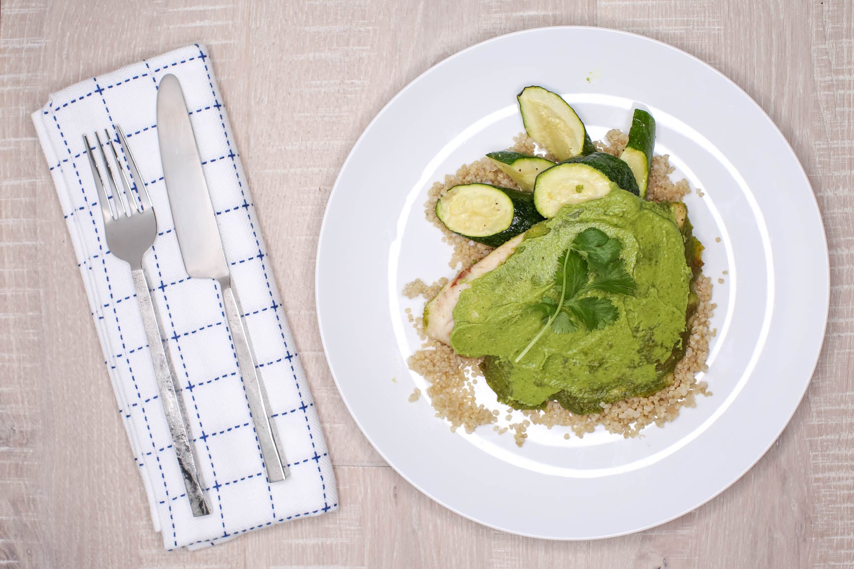 Tilapia w/ Coconut Cilantro Curry Sauce & Cauliflower Rice