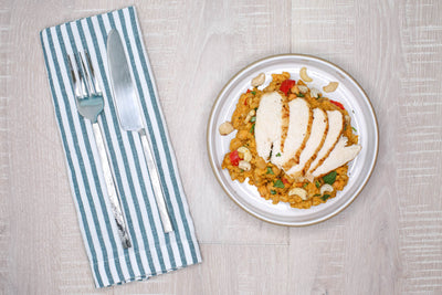 Farro & Red Lentils w/ Tahini-Soy Vinaigrette