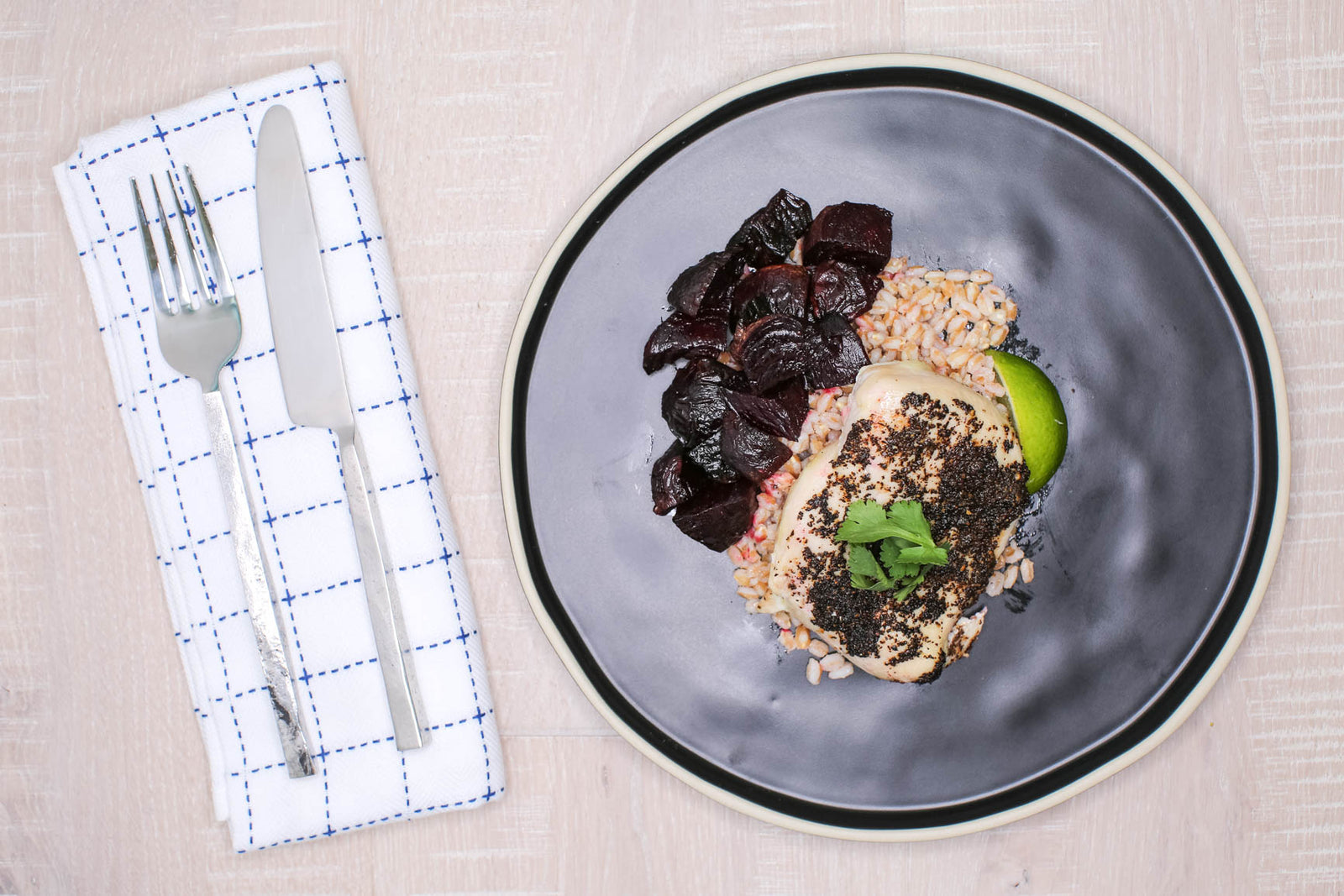 Chai-Spiced Roasted Chicken w/ Farro