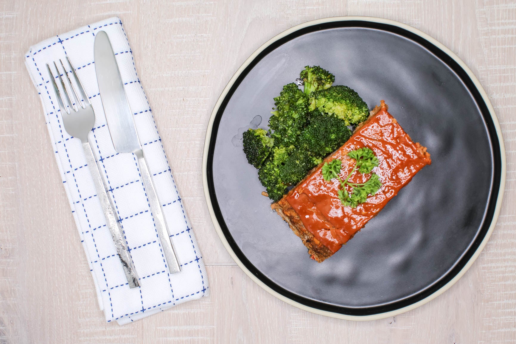 Beef & Vegetable Meatloaf w/ Roasted Broccoli