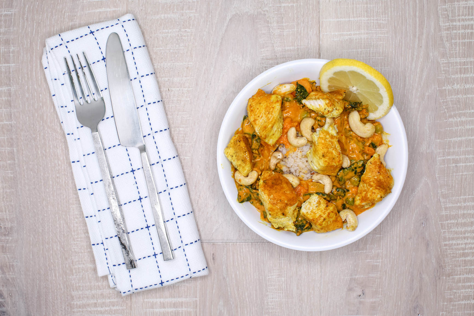 Sweet Potato Red Curry + Brown Rice w/ Chicken