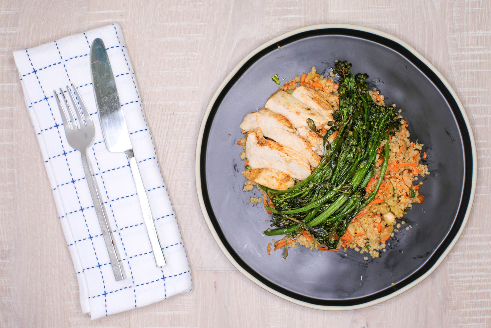 Herbed Quinoa Salad w/ Charred Broccolini