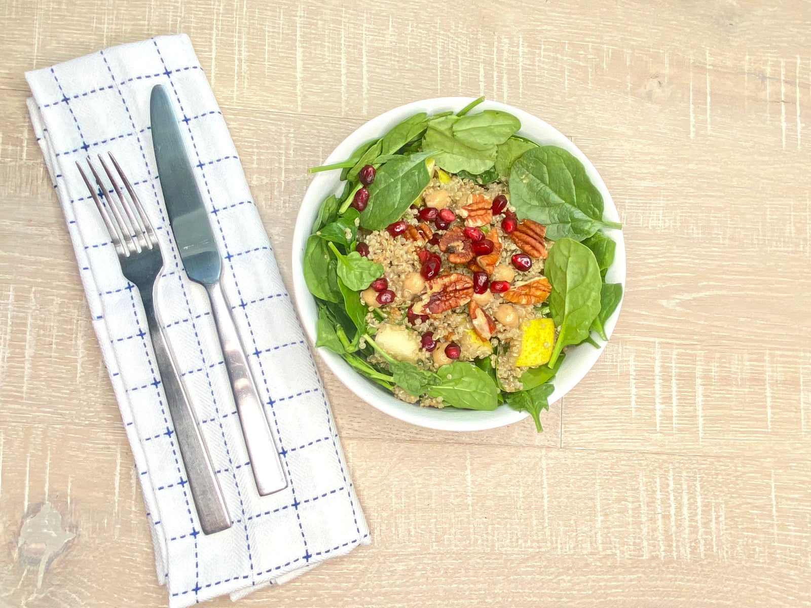 Quinoa Salad w/ Pecans & Pears + Pomegranate