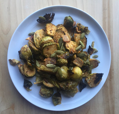 SIDE- Mustard Roasted Brussels Sprouts w/ Crispy Bacon