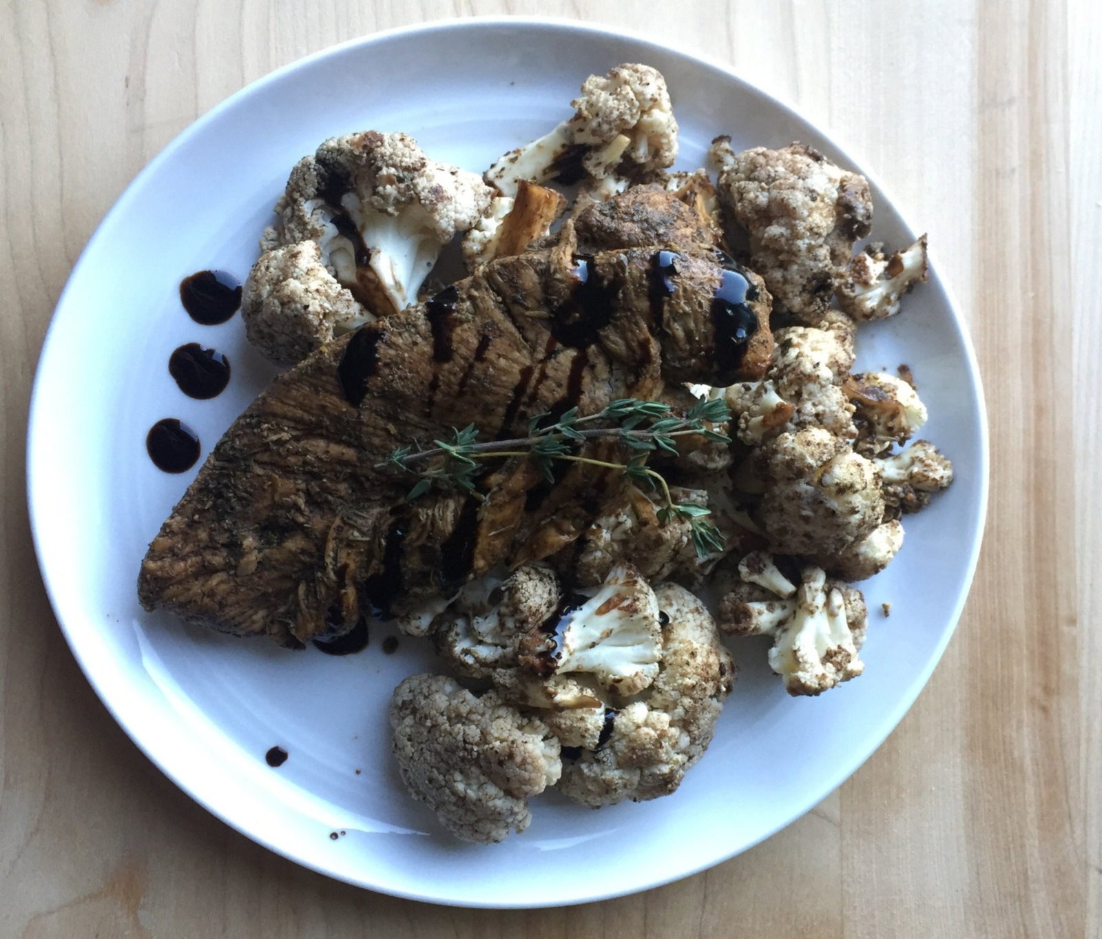Balsamic Chicken w/ Balsamic Parmesan Cauliflower & Potatoes