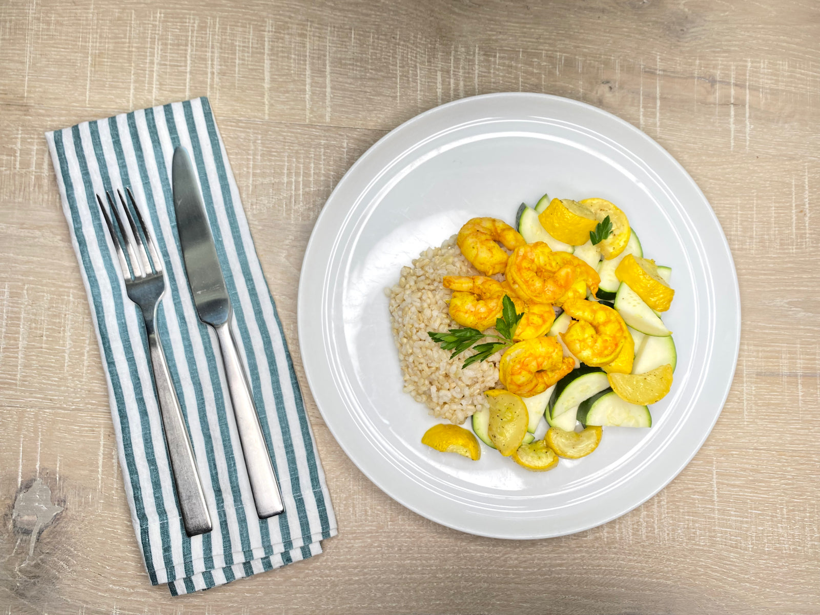 Roasted Curry SHRIMP & Zucchini