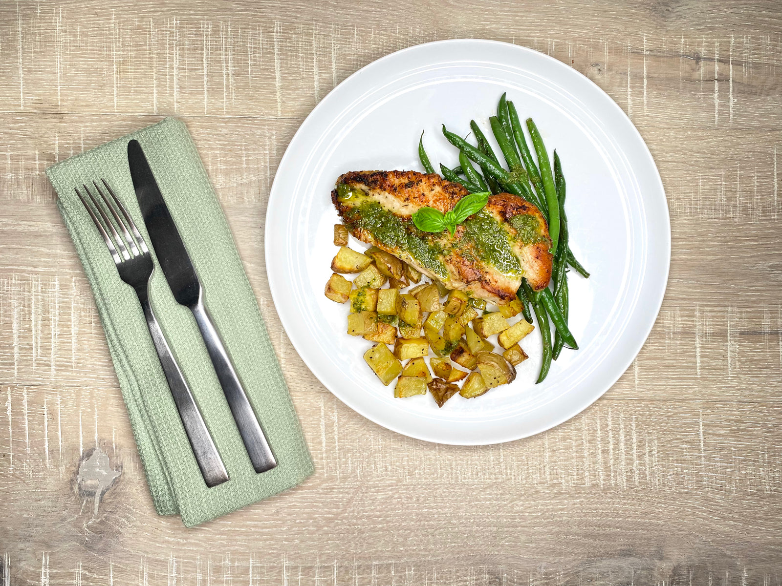 Chimichurri Chicken w/ Roasted Potatoes & Green Beans