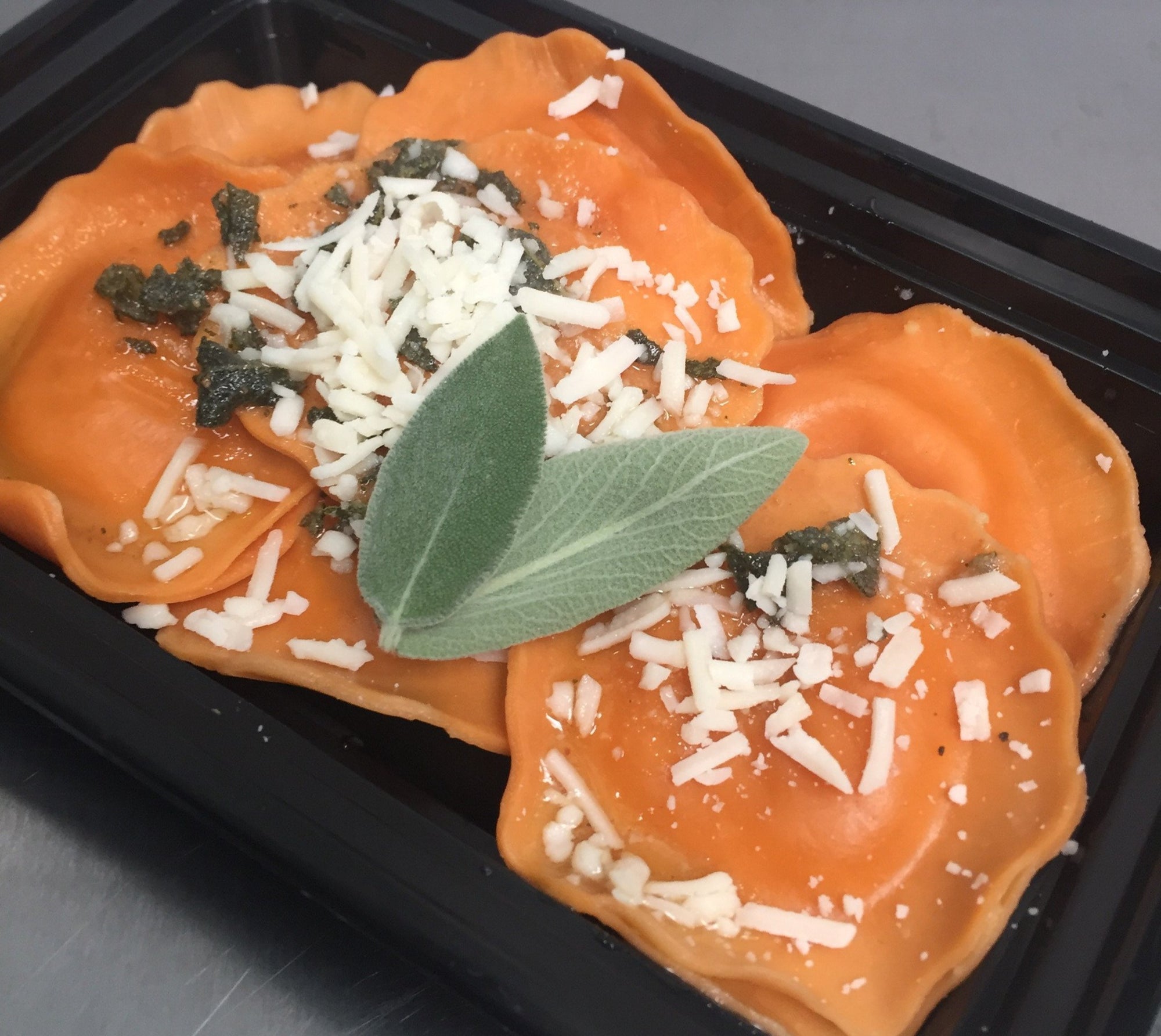 Butternut Squash Ravioli w/ Brown Butter Sauce & Zoodles